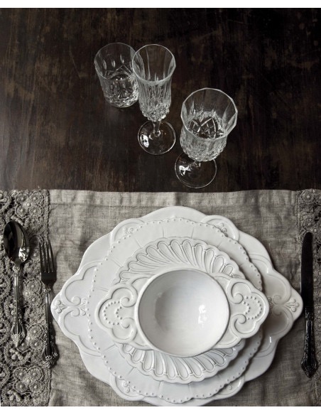 Linea Italica – Dinerbord met bloemenreliëf , wit (afbeelding 3)