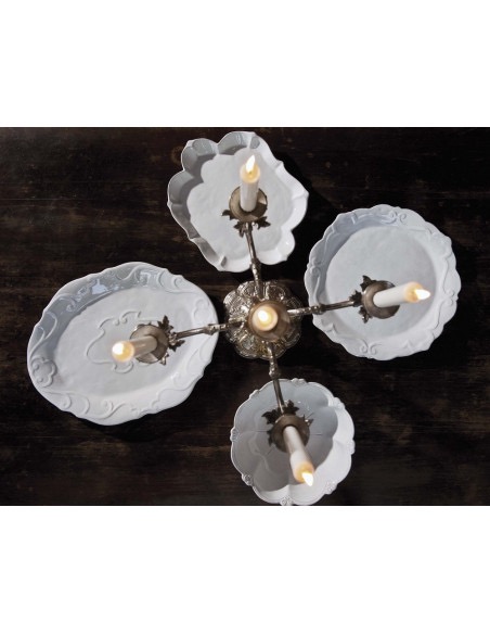 Linea Italica – Ovenschaal met bloemen en dots reliëf , wit (afbeelding 4)