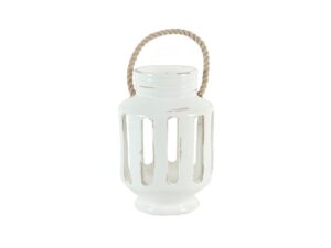 Linea Lanterna – Windlicht met lijnen patroon , wit