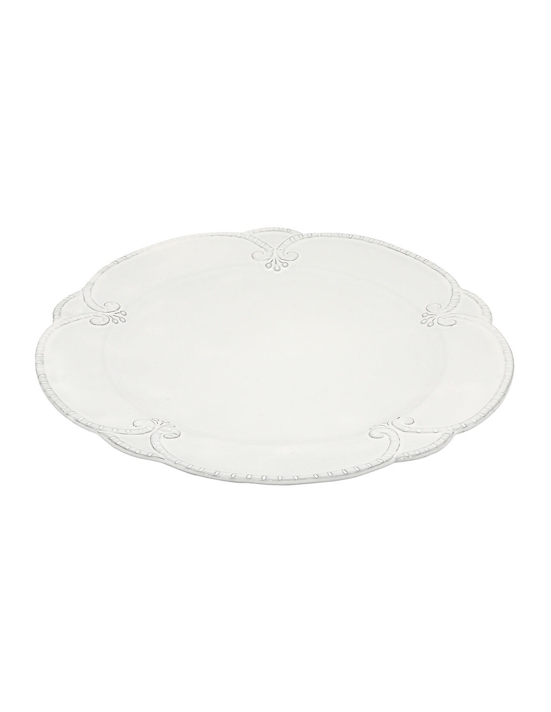 Linea Italica – Dinerbord met bloemenreliëf , wit