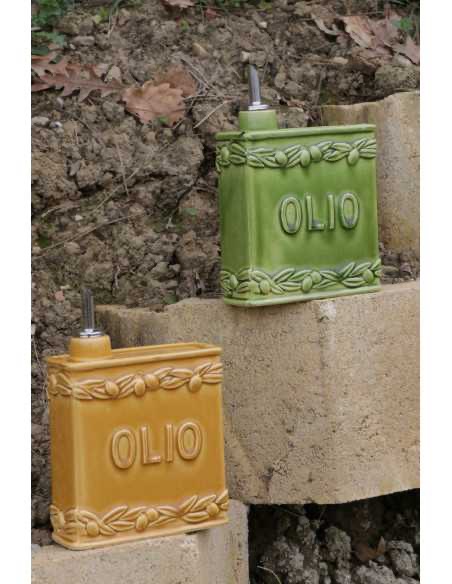 Linea Osteria – Olijfolie kan keramiek vierkant , okergeel (afbeelding 2)