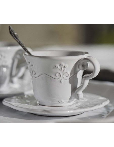 Linea Italica – Espresso Koffie kopje met bloemetjes reliëf , wit (afbeelding 2)