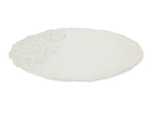 Linea Romantica – Dinerbord met rozenreliëf , wit