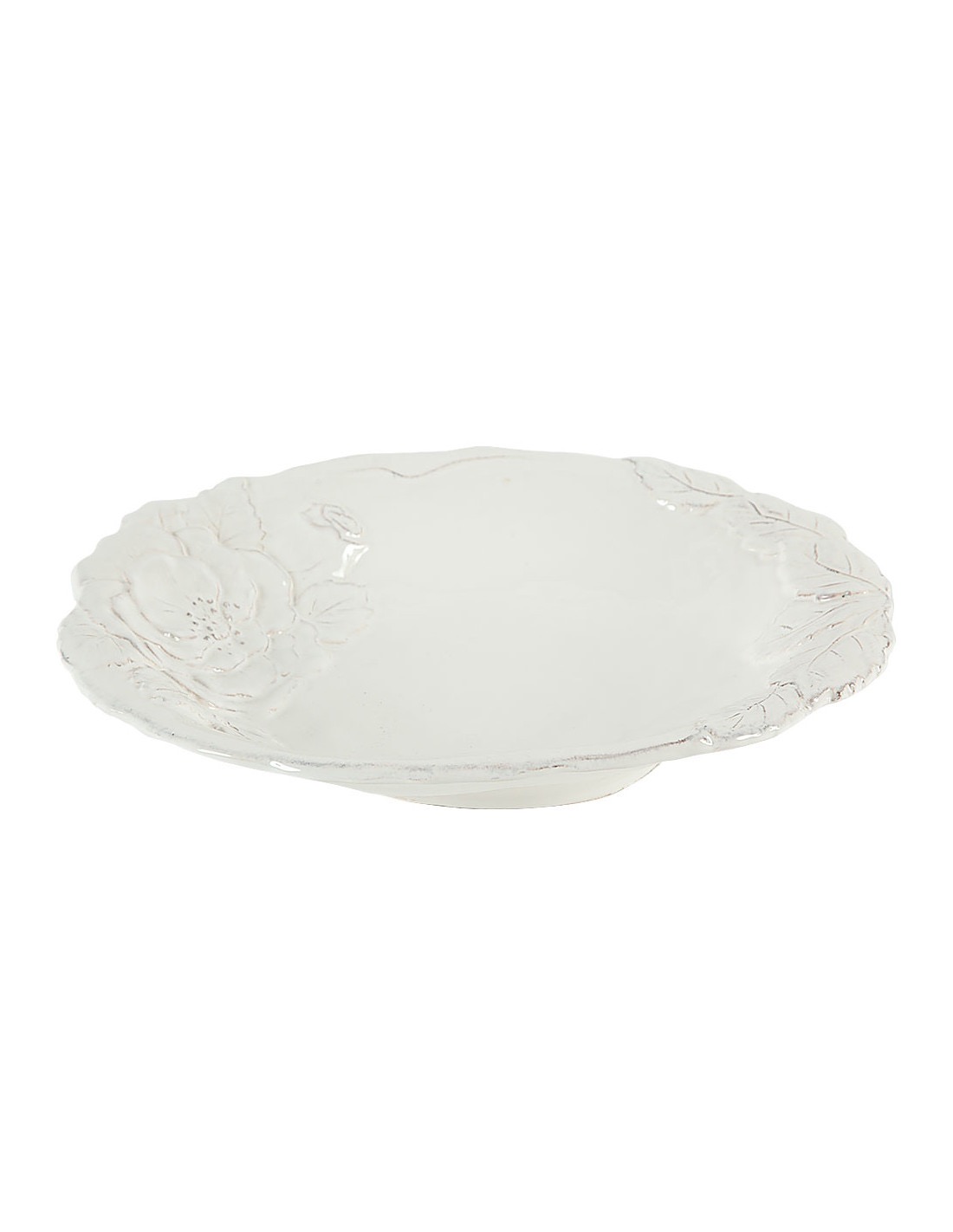 Linea Romantica – Pasta Bord met rozen reliëf , wit