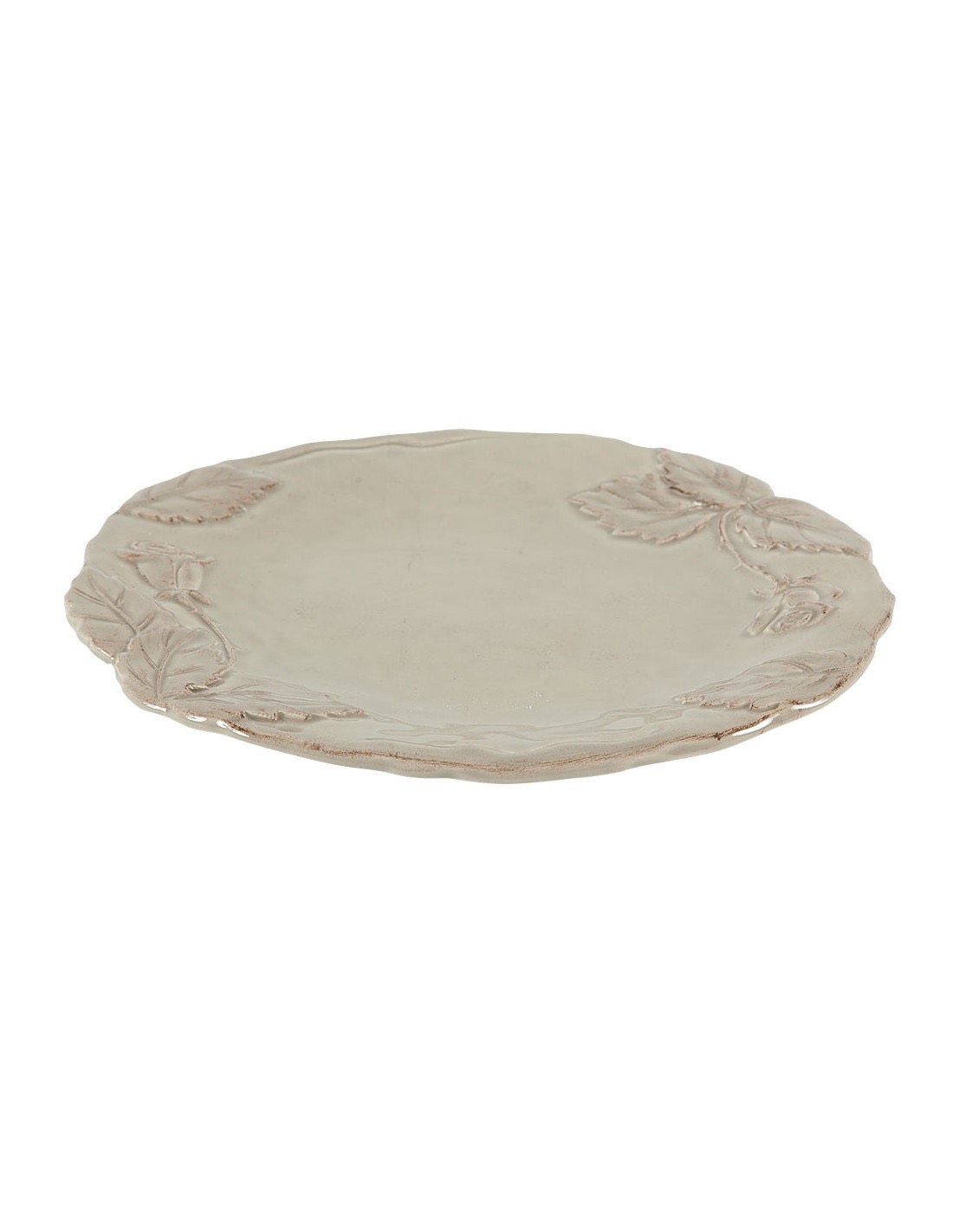 Linea Romantica – Ontbijtbord met rozen reliëf , warm grijs