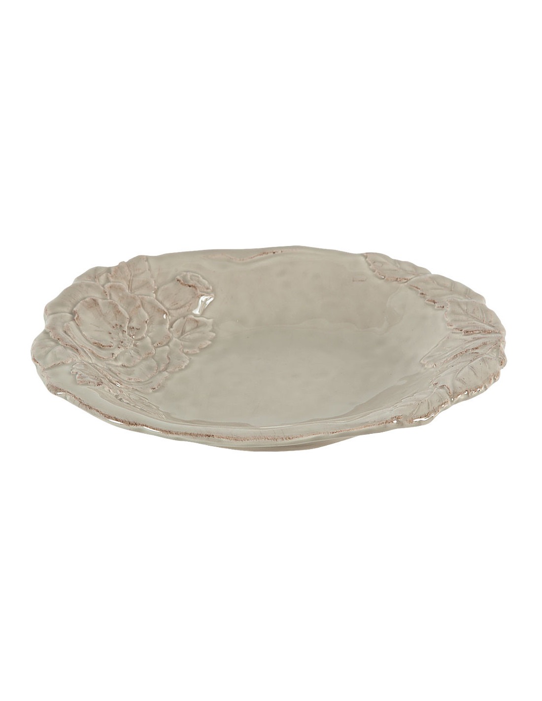Linea Romantica – Pasta Bord met rozen reliëf , warm grijs