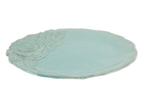 Linea Romantica – Dinerbord met rozenreliëf , turquoise