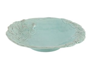 Linea Romantica – Pasta Bord met rozen reliëf , turquoise