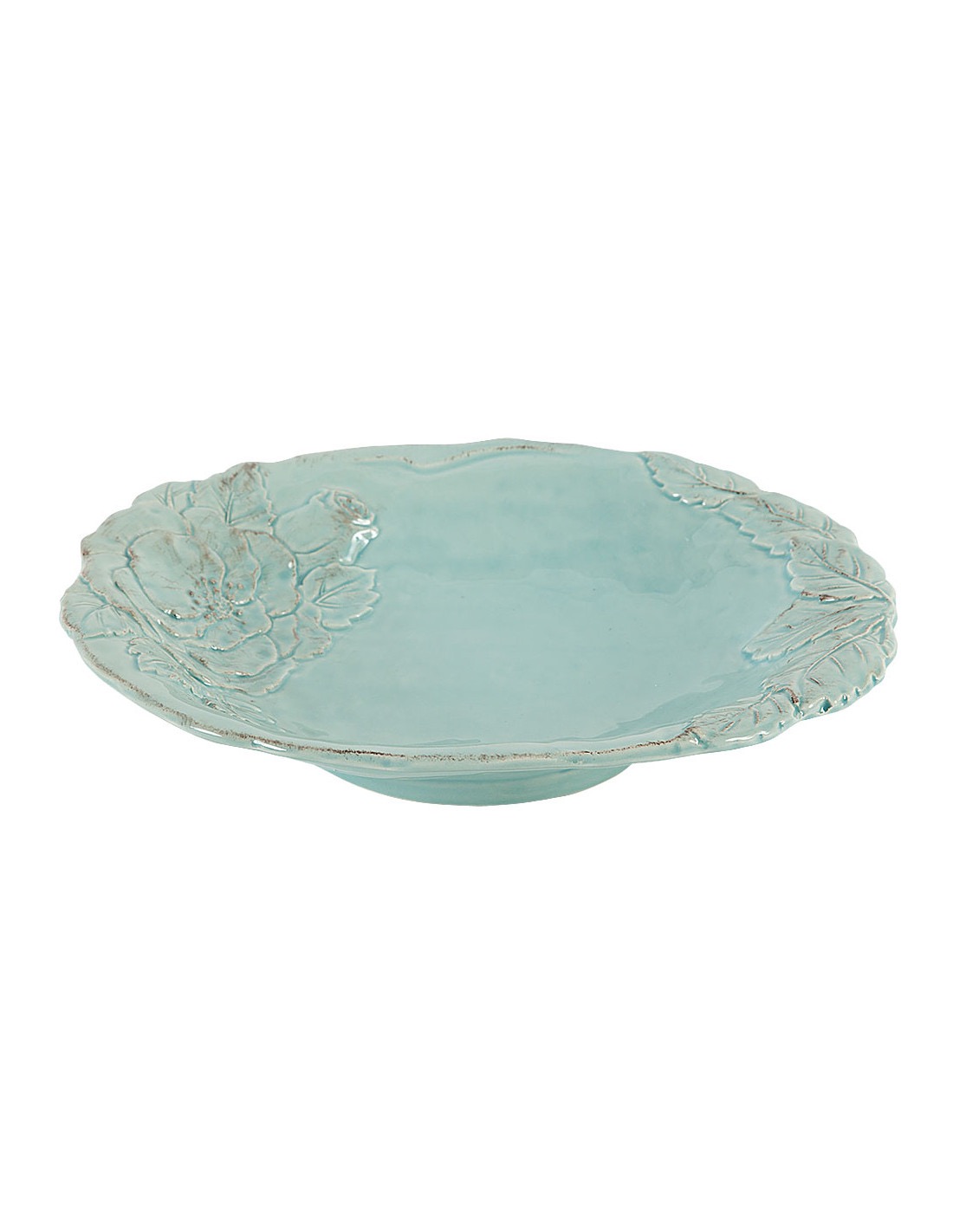 Linea Romantica – Pasta Bord met rozen reliëf , turquoise