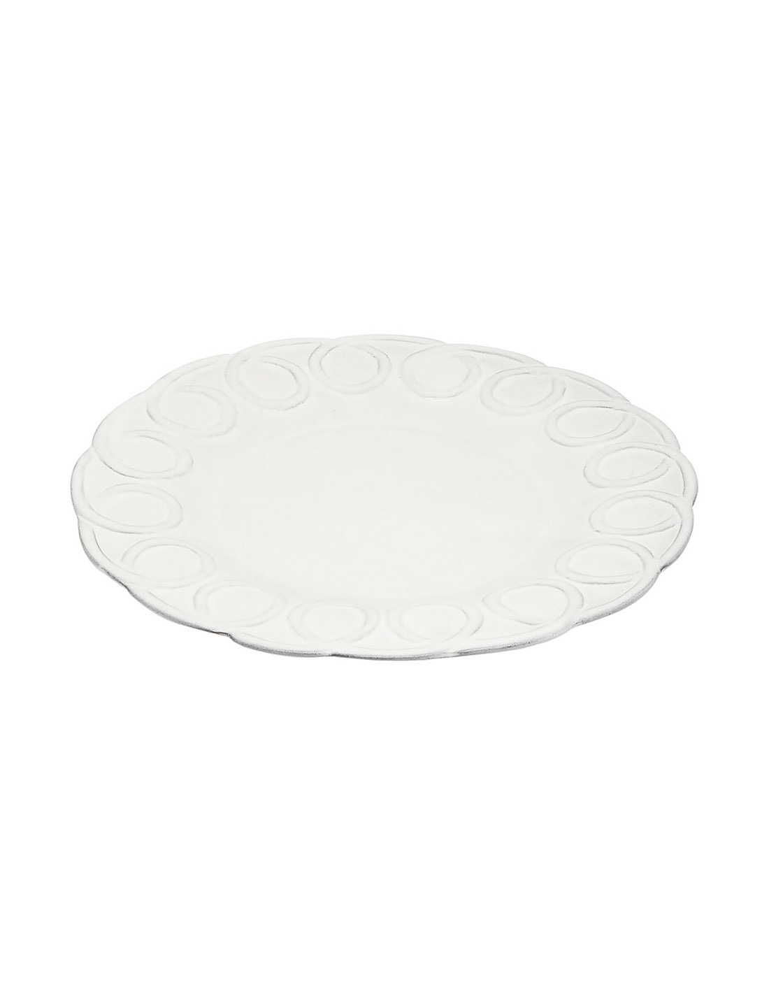 Linea Italica – Ontbijtbord met cirkels reliëf , wit