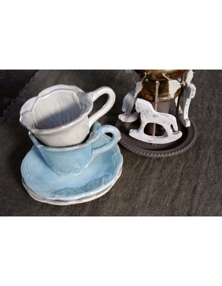 Linea Romantica – Espresso Koffie kopje in de vorm van een roos , turquoise (afbeelding 2)