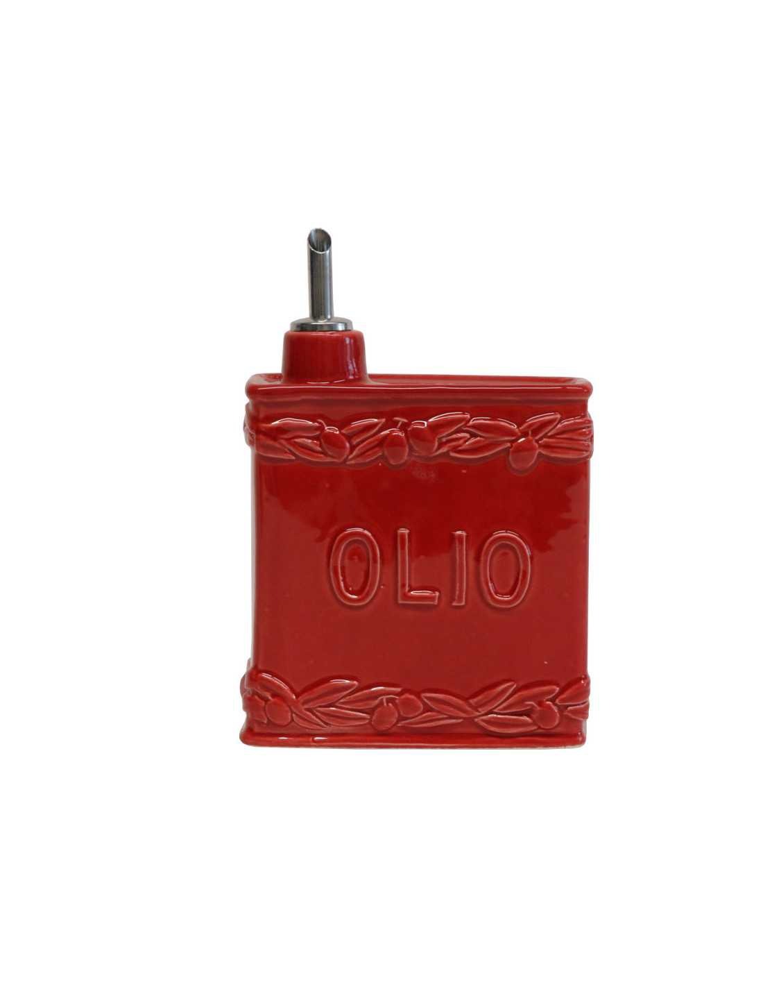 Rood Olijfolie kannetje van keramiek